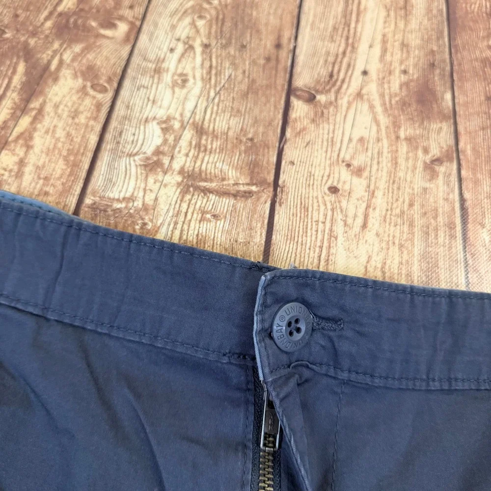 Unionbay Flex Waist Cargo Shorts Mens 42 Navy Blue Stretch Cotton